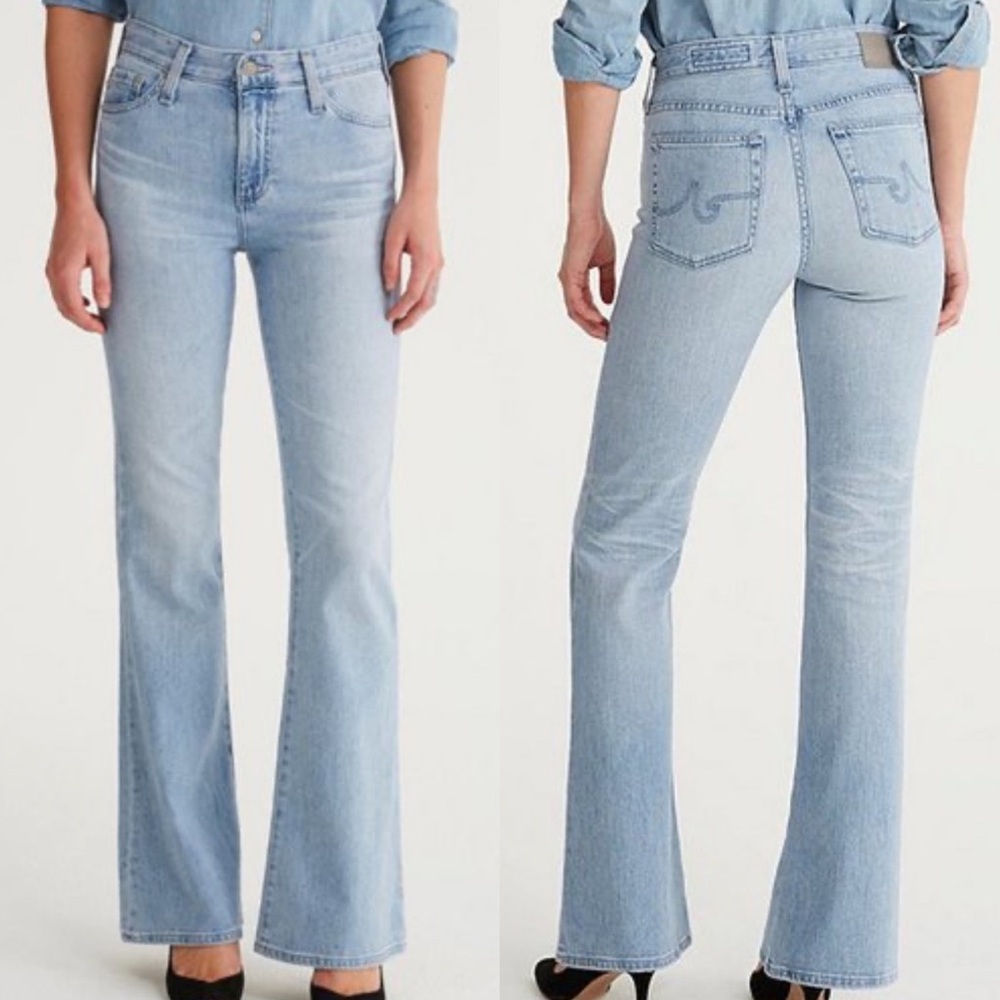 AG Adriano Goldschmied Light Blue Flare Jeans